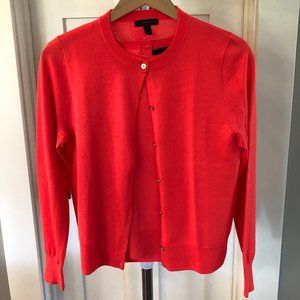 J Crew Flamingo Coral Shell Cardigan Twinset M